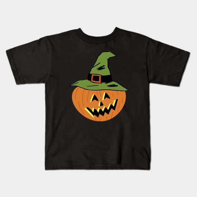 Halloween Pumpkin Kids T-Shirt by Grindelia